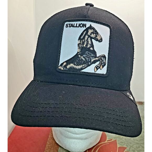 New Goorin Bros The Farm The Stallion Black Trucker Hat Snap Back - Picture 1 of 9